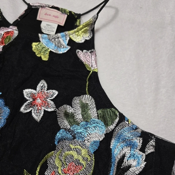 Love Ady Floral Embroidered Mini Shift Dress w/ Tulle Mesh Overlay, EUC! - Picture 11 of 14